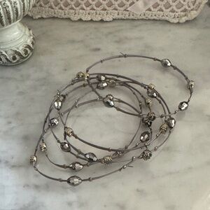 Elegant Silver and Gold Beaded Bracelets